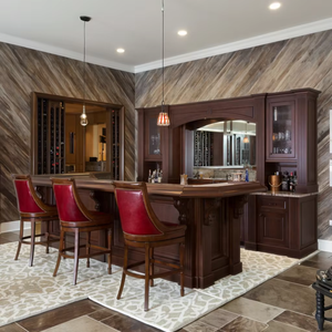 وحدة تخزين نبيذ من الخشب الصلب بتصميم عصري مخصص للمنزل ، أثاث بار في غرفة المعيشة ، فيلا ، شقة فندقية - Product Image 1