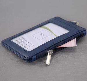 Tarjetero de cuero personalizable con cremallera, soporte para tarjetas de crédito - Product Image 3