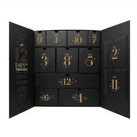 Boîte de calendrier de l'avent réutilisable de conception simple à faible coût pour la beauté cosmétique soins de la peau vente de calendrier de l'avent