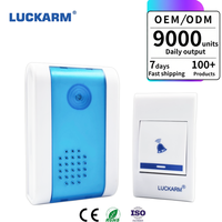 Sonnette sans fil moderne Luckarm avec 32 mélodies, alimentation par piles, portée de 100 m pour utilisation intérieure/extérieure, garantie 1 an