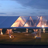 Banquet de mariage pour 500 invités, tentes blanches pour événements, tentes de fête en PVC, chapiteau événementiel, tentes à auvent pour événements en plein air