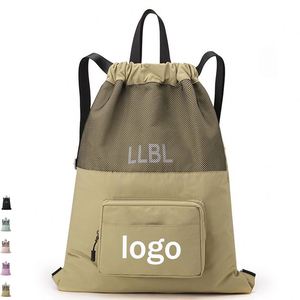 Large Capacity New Women's <b>Drawstring</b> <b>Backpack</b> for Fitness Sports & Travel Polyester Lining for Men's Basketball Storage Bag - Product Image 1