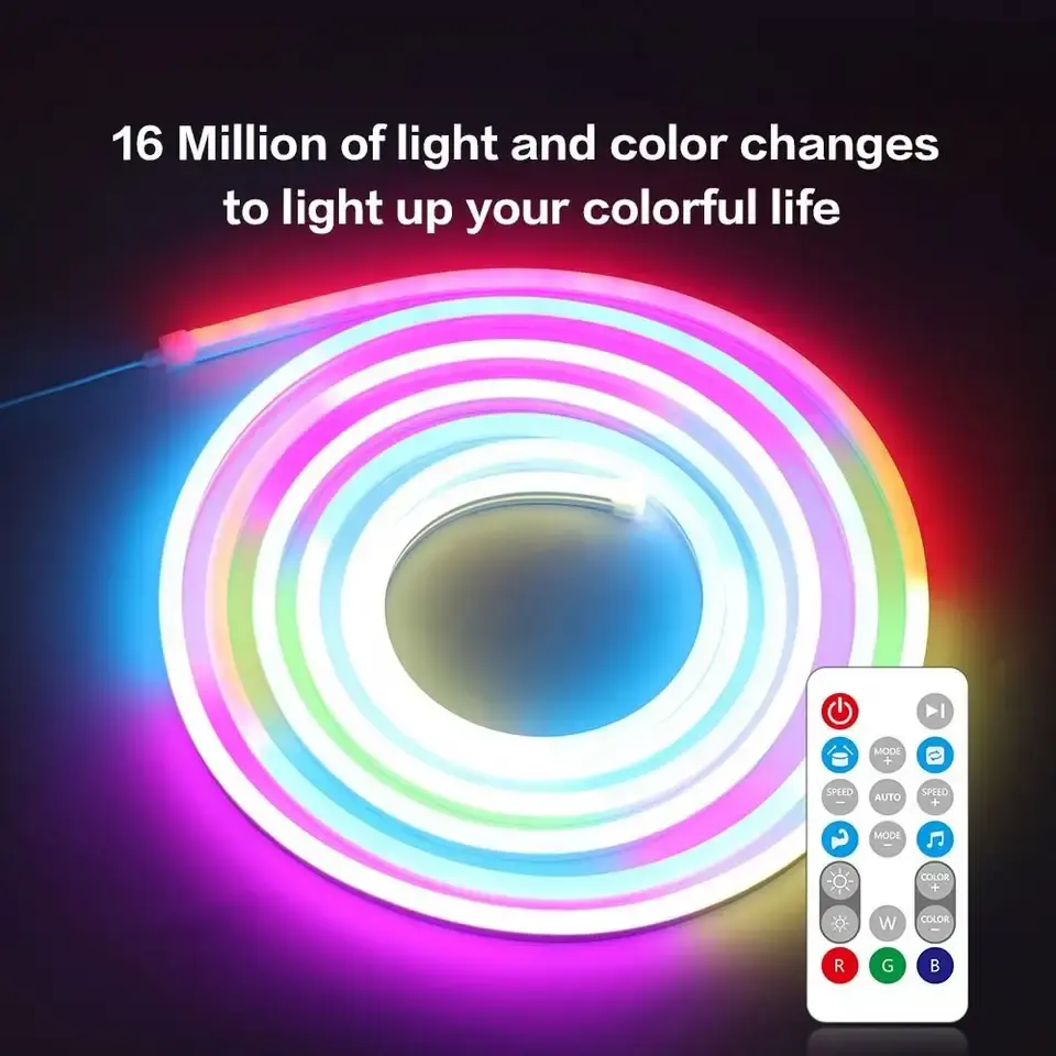 Produsen grosir lampu Led Neon warna magis Rgb tahan air Strip lembut fleksibel untuk kamar tidur