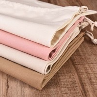 Emballage de sacs à cordes en toile écologique, coton et lin imprimés Sac à cordon avec logo personnalisé