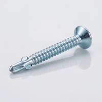 Vis autoperceuse à ailettes haute résistance en acier au carbone zingué, tête fraisée Phillips pour fixation bois-métal