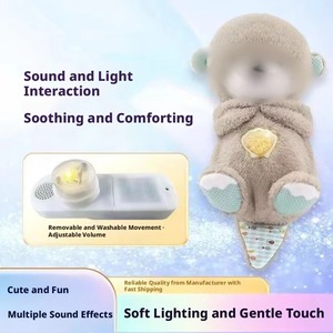 <span class=keywords><strong>Peluche</strong></span> Lumineuse Respirante Ourson Otter Transfrontalière en Coton PP, Doudou Apaisant pour Bébé, Poupée de Sommeil Mignonne, Cadeau pour Fille - Product Image 3
