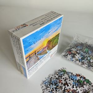 Gran oferta, rompecabezas personalizado de papel a todo Color, tablero blanco delicado, rompecabezas para adultos, amanecer en el <span class=keywords><strong>lago</strong></span>, rompecabezas de 1000 piezas, 23*17 pulgadas - Product Image 2