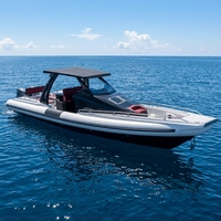 Bateau pneumatique de luxe Hypalon de 38 pieds, yacht gonflable offshore, coque en V profond, bateau de pêche et de croisière