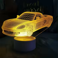 Conception personnalisée Acrylique 3D Lumière LED Veilleuse Figure 7 Couleurs Lampe de table tactile Illusion d'optique Lampe décorative