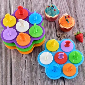 Molde de silicona de siete cavidades para paletas de helado, para helados caseros DIY para niños, molde de silicona para hielo con siete cavidades, caja de hielo de silicona - Product Image 4