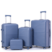 Ensemble de valises de voyage 4-en-1 de luxe en ABS, écologiques, avec roulettes pivotantes, 14'/20'/24'/28', style épuré