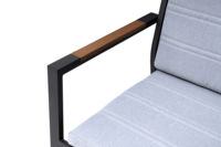 AJUNION Muebles de restaurante de jardín Sillones de comedor al aire libre de aluminio Mesa de comedor rectangular de vidrio con mesa de hoguera