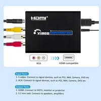 Convertisseur AV S-Video CVBS vers HDMI, adaptateur 3RCA vers HDMI, prend en charge le commutateur PAL/NTSC pour VHS/N64/PS2/WII vers HDTV, fabriqué en Chine