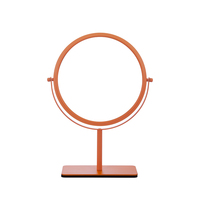 Miroir cosmétique de bureau portable double face rond avec cadre en métal chromé et design personnalisé