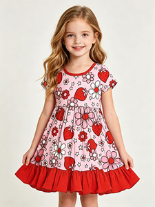 <span class=keywords><strong>Robe</strong></span> Courte à Manches Courtes Ruidian Nouvelle Collection en Gros pour Enfants, <span class=keywords><strong>Robe</strong></span> Décontractée en Bambou pour Petites Filles, Vêtements d'Été pour Tout-Petits - Product Image 4