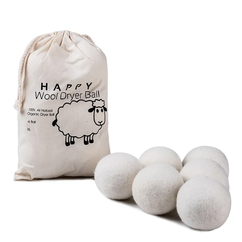 reusable wool dryer balls 100% wool lanudry drying felt soft balls for washing machine natural white organic wool dryer ball