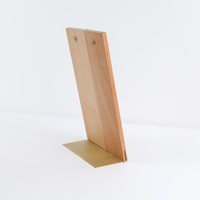 Maxery-férula de escritura de negocios A5, carpeta de Metal de haya para menú de fotos, soportes de menú de madera, carpeta de archivos de puntos, férula de menú