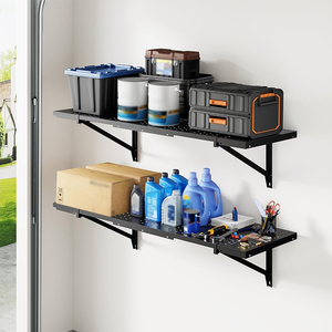 <span class=keywords><strong>Étagère</strong></span>s murales de garage JH-Mech, capacité de charge de 700 lb, <span class=keywords><strong>étagère</strong></span>s en acier au carbone noir thermolaqué pour garage - Product Image 1