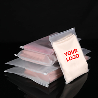 Sac d'expédition transparent personnalisé avec logo, sac à fermeture éclair givré avec poignée pour l'emballage de bijoux