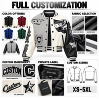 Blouson Bomber Varsity Color Block OEM ODM à Marque Privée avec Patch Chenille et Logo Personnalisé pour les Marques de Streetwear et de Vêtements pour Hommes