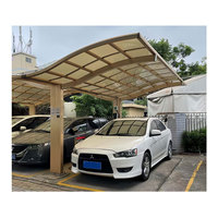 Abri de voiture extérieur automatique imperméable rétractable avec toit arqué en aluminium