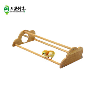 Perchoir en bambou pour perroquet, perchoir en bois massif pour coq et poule, support d'entraînement pour oiseaux avec miroir double face. - Product Image 3