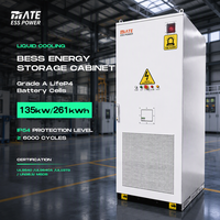 Sistem Penyimpanan Energi Luar Ruangan (BESS) All-in-One MATE 135kW 261kWh dengan Baterai LifePO4 Berpendingin Cair, Kabinet Sistem Penyimpanan Energi Luar Ruangan dengan UL9540A untuk Pabrik