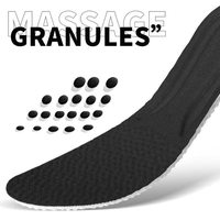Semelles intérieures sportives en PU taille unique, avec coussin d'air en U et particules massantes amortissantes, personnalisables