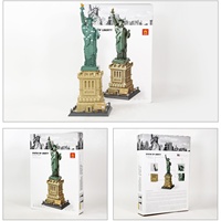 Estatua de la Libertad, Nueva York, América, Mini Bloques de Construcción de Arquitectura, Lugar Emblemático Famoso, Modelo de Ciudad, Ladrillos de Juguete para Niños y Adultos