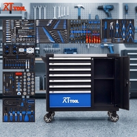 RTTOOL - Ensemble d'outils en acier inoxydable robuste de 309 pièces - 7 tiroirs - Boîte à roulettes - Armoire à outils de garage - Chariot à outils avec outils