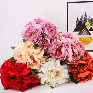 ช่อดอกโบตั๋นประดิษฐ์ สีขาว แดง แชมเปญ ส้ม ม่วง พีช คุณภาพสูง เหมาะสำหรับตกแต่งงานแต่งงานและบ้าน - Product Image 1