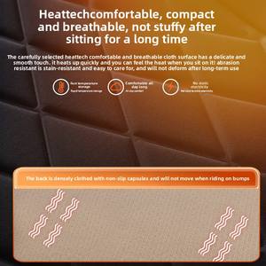 وسادة مقعد سيارة شتوية من القطيفة الدافئة المخملية المسخنة بالجرافين بصلابة متوسطة، كهربائية بجهد 12 فولت للسيارات السيدان و24 فولت للشاحنات لتوفير الراحة - Product Image 4