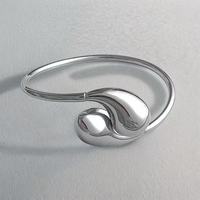 Bracelet tendance de luxe en acier inoxydable plaqué or PVD inaltérable, motif goutte d'eau, pour couple, accessoires féminins en gros