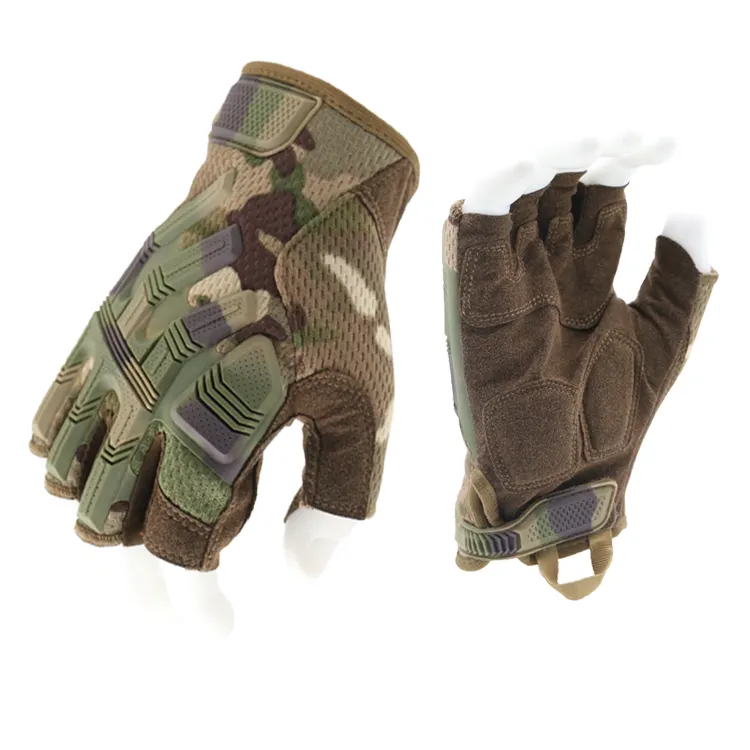 Cut Resistant Puncture Resistant Fabric Grade 5 Half Finger Impact Resistant Cycling Protection Gloves