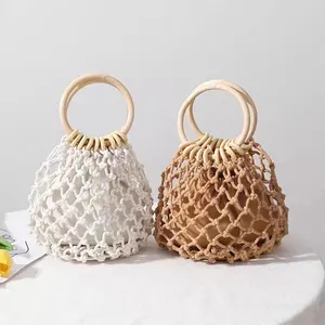 Handmade String bag Macrame Rope Bag For Women Mesh Market crochet Net Bag