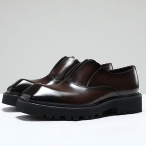 Zapatos de Cuero Cuadrados de Negocios para Hombre, Suela Gruesa, Tacón Elevado, Cierre Deslizante, Parte Superior de Cuero Genuino, Calzado Formal de Otoño - Product Image 2