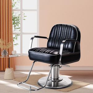 Chaise de barbier à vendre chaise de barbier de Salon hydraulique lourd doré vente chaude chaises de barbier antiques emballage en bois en cuir doré - Product Image 2