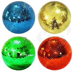 Bola de cristal giratoria para escenario, espejo colorido de 30cm, para decoración de fiestas, karaokes, bares y dj