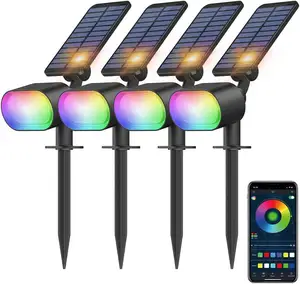 Solar Lawn Light For Garden With APP Control IP65 RGB Waterproof Decorative Light Outdoor Lighting For Garden/Yard