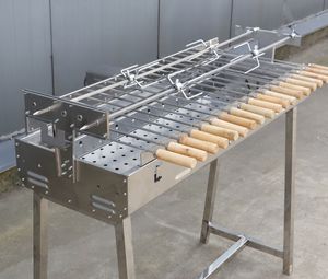 Multiuso in acciaio inox BBQ singolo carbone verticale Pan-fritto di <span class=keywords><strong>carne</strong></span> allo spiedo rosaia girarrosto Kit BBQ Grill - Product Image 2