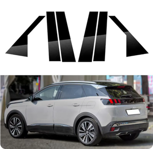 Autocollants de Pilier Décoratifs pour Vitres de Voiture Noir Brillant pour <span class=keywords><strong>Peugeot</strong></span> <span class=keywords><strong>2008</strong></span> 3008 4008 5008 14-2023, <span class=keywords><strong>Accessoires</strong></span> de Cache de Cadre de Porte - Product Image 2