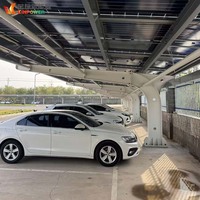 Station de recharge commerciale, Génération d'énergie solaire, Système de panneaux solaires pour abri de stationnement