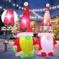 Décorations de Noël gonflables en gros d'usine : Combo Gnome de Noël gonflable lumineux pour fêtes de fin d'année en extérieur