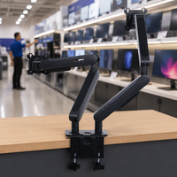 Vente directe usine – Support de moniteur double écran réglable jusqu'à 90 degrés, 17-32 pouces, 9 kg, avec pince de bureau
