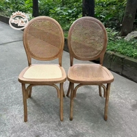 Chaises de mariage empilables de style français européen, dossier rond, luxe, chaise Louis pour hôtel, banquet de mariage