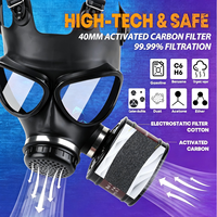 Masque facial intégral tactique anti-gaz, masque de survie nucléaire et chimique pour gaz, vapeurs, produits chimiques, peinture au pistolet, poussière, rénovation