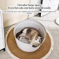 Nouvelle conception élégante 3 en 1 Bac à litière pour chat et lit pour chat Grotte cachée pour chien avec plantes artificielles Bac à litière supérieur Décoration moderne pour la maison