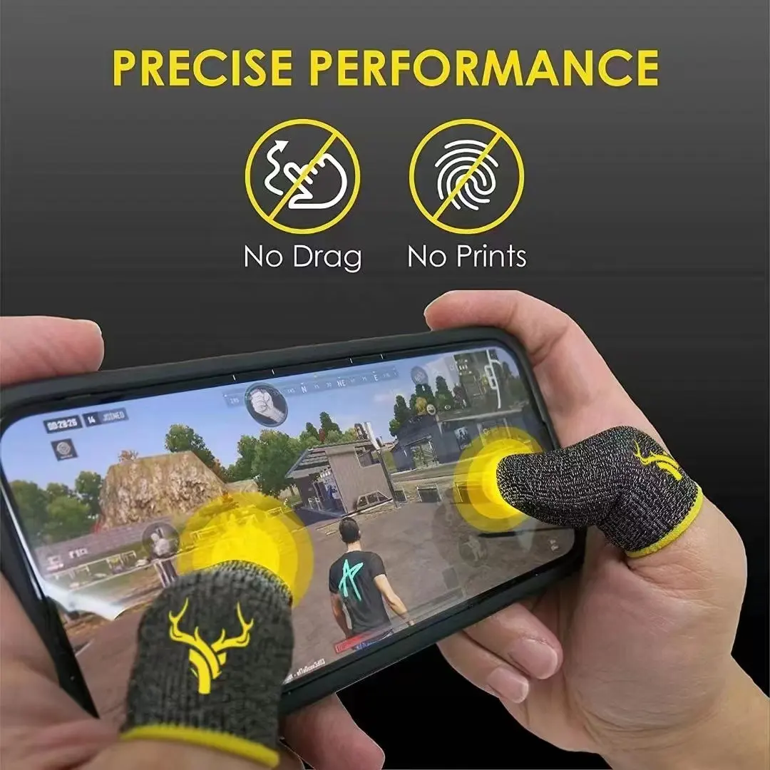 Touch Screen punte per le dita in fibra di carbonio giochi mobili punta delle dita Anti-sudore manicotto per le dita del gioco del telefono cellulare