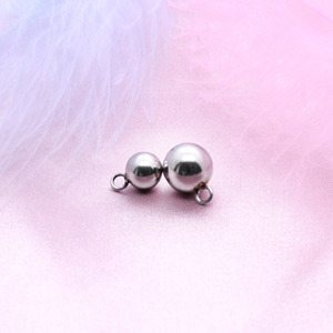 Stainless Steel Solid <b>Ball</b> Pendant Beads 3mm 4mm 5mm 6mm 8mm With Single Loop For Jewelry <b>Bracelet</b> Anklet Accessories Wholesale - Product Image 2