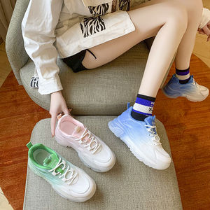 Verde rosa blu papà grosso moda <span class=keywords><strong>Sneakers</strong></span> Casual <span class=keywords><strong>donna</strong></span> scarpe colorate <span class=keywords><strong>donna</strong></span> piattaforma alta strass tacco gelatina suola <span class=keywords><strong>Sneakers</strong></span> - Product Image 6